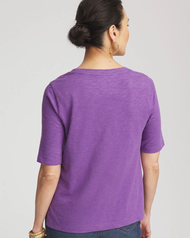Slub Elbow-Sleeve Tee - image 3